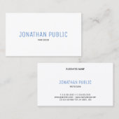 Berufliches elegantes blaues, einfaches Template Visitenkarte (Vorne/Hinten)