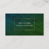 Berufliches elegantes Blue Green Gold-Copywriting Visitenkarte (Vorderseite)