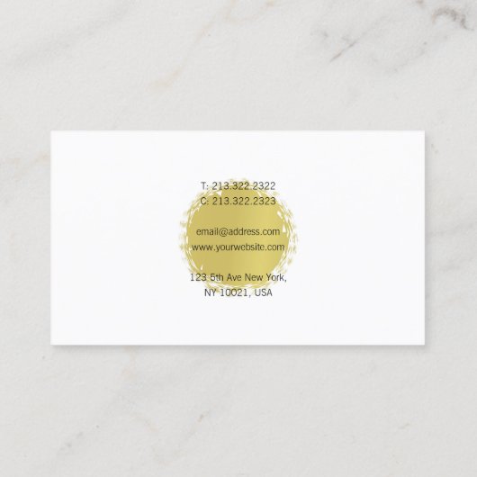 Berufliches, elegantes Calligraphisches Gold Schli Visitenkarte (Rückseite)