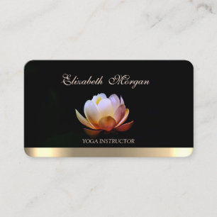 Berufliches Elegantes Chic Lotus, Yoga Black Visitenkarte