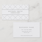 Berufliches elegantes Dot-Muster Weißer Grund Visitenkarte (Vorne/Hinten)