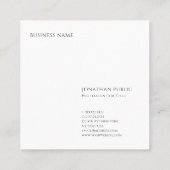 Berufliches, elegantes, einfaches Design Moderne V Quadratische Visitenkarte (Rückseite)