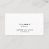 Berufliches, elegantes, einfaches Design Schwarz u Visitenkarte (Rückseite)