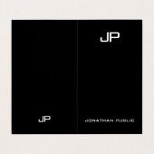 Berufliches elegantes, einfaches, modernes Monogra Visitenkarten (Außenseite Aufgefaltet)