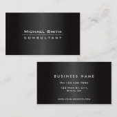 Berufliches elegantes einfaches Schwarzes Visitenkarte (Vorne/Hinten)