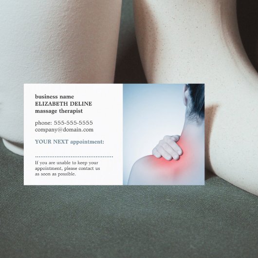 Berufliches elegantes Foto Massage TerminKarte