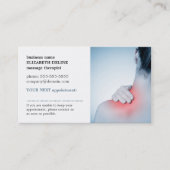 Berufliches elegantes Foto Massage TerminKarte (Vorderseite)