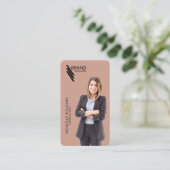 Berufliches elegantes Foto und Logo Visitenkarte (Stehend Vorderseite)