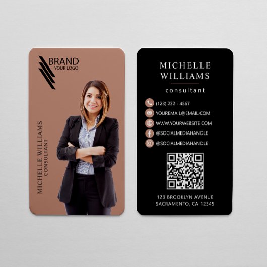 Berufliches elegantes Foto und Logo Visitenkarte