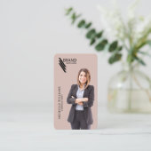 Berufliches elegantes Foto und Logo Visitenkarte (Stehend Vorderseite)