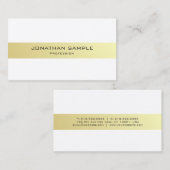 Berufliches Elegantes Gold Einfaches Design Visitenkarte (Vorne/Hinten)