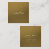 Berufliches elegantes Gold Look Creative Luxus Quadratische Visitenkarte (Vorne/Hinten)
