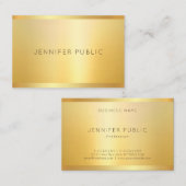 Berufliches elegantes Gold Look Elite Template Lux Visitenkarte (Vorne/Hinten)