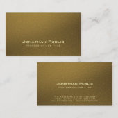 Berufliches elegantes Gold Look Modernes Deluxe Visitenkarte (Vorne/Hinten)