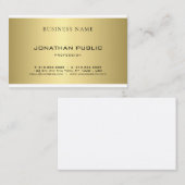 Berufliches elegantes Gold Look Modernes Design Sc Visitenkarte (Vorne/Hinten)