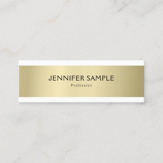 Berufliches elegantes Gold-Look Modernes, einfache Mini Visitenkarte (Vorderseite)