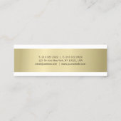 Berufliches elegantes Gold-Look Modernes, einfache Mini Visitenkarte (Rückseite)