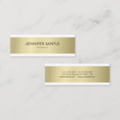 Berufliches elegantes Gold-Look Modernes, einfache Mini Visitenkarte (Vorne/Hinten)