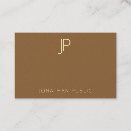 Berufliches, elegantes Gold Monogram Premium Pearl Visitenkarte (Vorderseite)