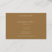 Berufliches, elegantes Gold Monogram Premium Pearl Visitenkarte (Rückseite)