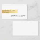 Berufliches Elegantes Gold Weiß Modernes Einfaches Visitenkarte (Vorne/Hinten)