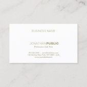 Berufliches Elegantes Goldenes Flair Schlicht Visitenkarte (Rückseite)