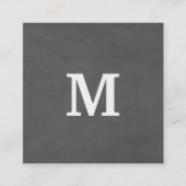 Berufliches, elegantes, graues Monogramm Quadratische Visitenkarte (Vorderseite)