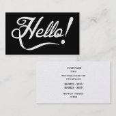 Berufliches elegantes hallo! visitenkarte (Vorne/Hinten)