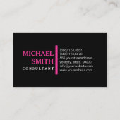 Berufliches elegantes Hot Pink Modernes Schlichtes Visitenkarte (Rückseite)