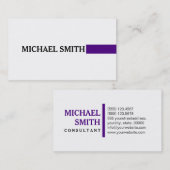 Berufliches elegantes Indigo Modernes Schlichtes W Visitenkarte (Vorne/Hinten)