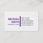 Berufliches elegantes Indigo Modernes Schlichtes W Visitenkarte (Rückseite)