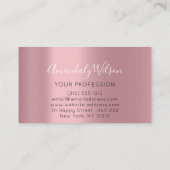 Berufliches elegantes Logo der modernen Rose Weiß Visitenkarte (Rückseite)