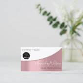 Berufliches elegantes Logo der modernen Rose Weiß Visitenkarte (Stehend Vorderseite)