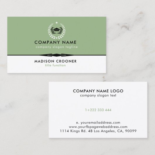 Berufliches, elegantes Logo für die Farbgestaltung Visitenkarte (Vorne/Hinten)