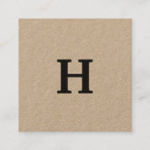 Berufliches elegantes Minimal-Kraft-Black-Monogram Quadratische Visitenkarte (Vorderseite)