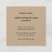 Berufliches elegantes Minimal-Kraft-Black-Monogram Quadratische Visitenkarte (Rückseite)