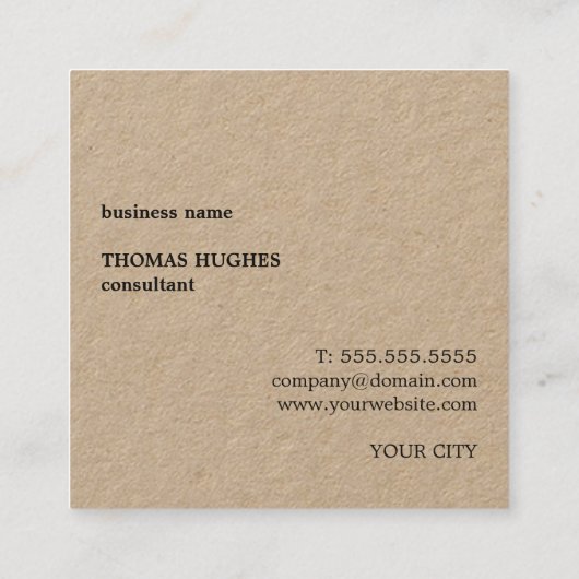 Berufliches elegantes Minimal-Kraft-Black-Monogram Quadratische Visitenkarte (Rückseite)