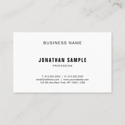 Berufliches Elegantes Minimalistisches Modernes B& Visitenkarte (Rückseite)