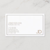 Berufliches Elegantes Modern Creative Monogram Visitenkarte (Rückseite)