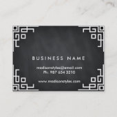 Berufliches elegantes modernes Black Chalk Board B Visitenkarte (Rückseite)