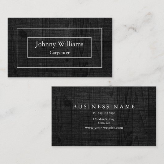 Berufliches elegantes, modernes Black Wood Double Visitenkarte (Vorne/Hinten)