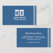 Berufliches elegantes modernes blaues einfaches visitenkarte (Vorne/Hinten)