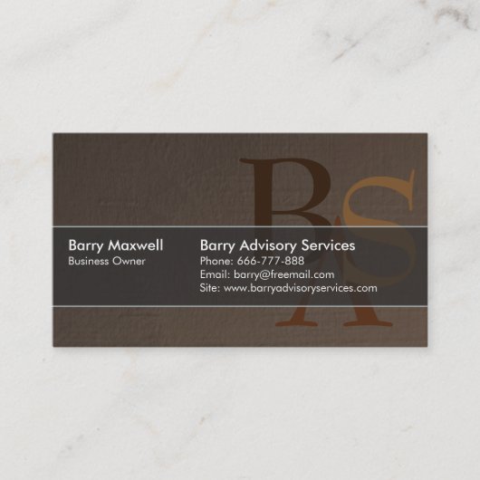 Berufliches elegantes modernes Brown einfach Visitenkarte (Vorderseite)