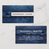 Berufliches elegantes, modernes dunkelblaues Holzb Visitenkarte (Vorne/Hinten)