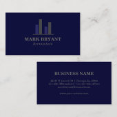 Berufliches elegantes modernes dunkelblaues visitenkarte (Vorne/Hinten)