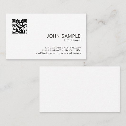 Berufliches Elegantes, modernes einfaches QR Code Visitenkarte (Vorne/Hinten)