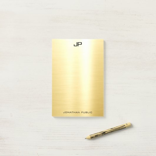 Berufliches elegantes, modernes Gold-Trendy-Templa Post-it Klebezettel (Auf Schreibtisch)