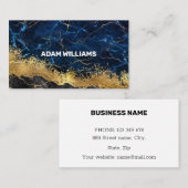 Berufliches elegantes modernes Marmor aus Blauem G Visitenkarte (Vorne/Hinten)