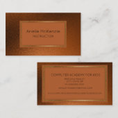 Berufliches Elegantes modernes Metall-Kupfer-Gold Visitenkarte (Vorne/Hinten)