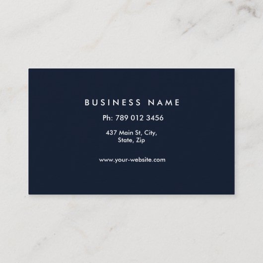 Berufliches elegantes modernes Monogramm-Blau u. Visitenkarte (Rückseite)